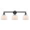 Bell Bath Vanity Light shown in the Matte Black finish with a Matte White shade