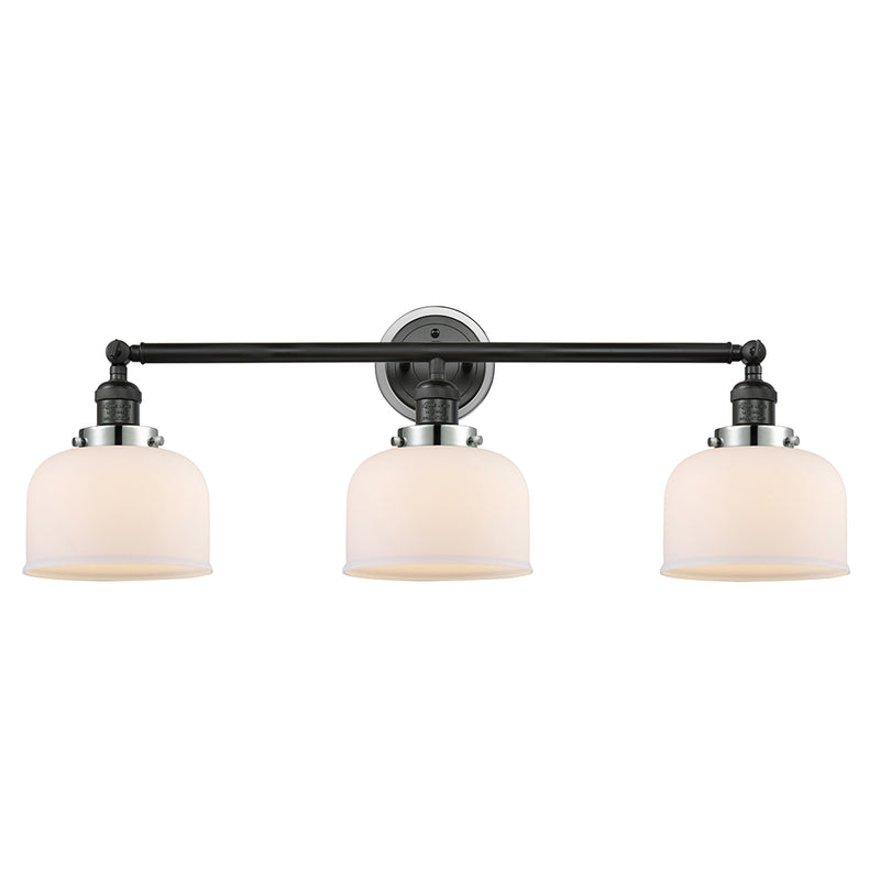 Bell Bath Vanity Light shown in the Matte Black finish with a Matte White shade