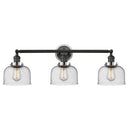 Bell Bath Vanity Light shown in the Matte Black finish with a Seedy shade