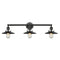 Railroad Bath Vanity Light shown in the Matte Black finish with a Matte Black shade