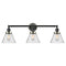 Cone Bath Vanity Light shown in the Matte Black finish with a Seedy shade