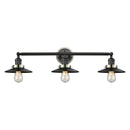 Railroad Bath Vanity Light shown in the Matte Black finish with a Matte Black shade