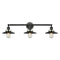 Railroad Bath Vanity Light shown in the Matte Black finish with a Matte Black shade