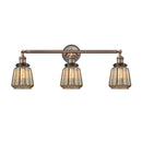 Chatham Bath Vanity Light shown in the Antique Copper finish with a Mercury shade