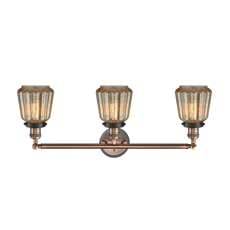 Innovations Lighting Chatham 3 Light Bath Vanity Light Part Of The Franklin Restoration Collection 205BP-ACBK-G146