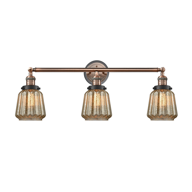 Chatham Bath Vanity Light shown in the Antique Copper finish with a Mercury shade