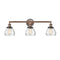Fulton Bath Vanity Light shown in the Antique Copper finish with a Clear shade