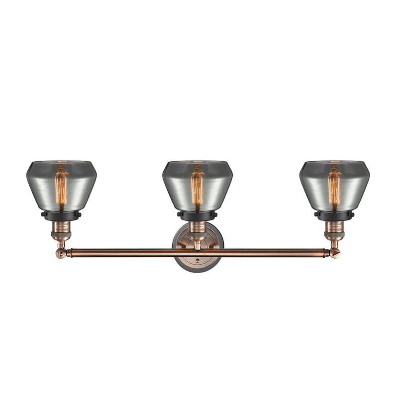 Innovations Lighting Fulton 3 Light Bath Vanity Light Part Of The Franklin Restoration Collection 205BP-ACBK-G173