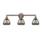 Fulton Bath Vanity Light shown in the Antique Copper finish with a Plated Smoke shade
