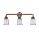 Canton Bath Vanity Light shown in the Antique Copper finish with a Clear shade