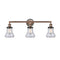 Bellmont Bath Vanity Light shown in the Antique Copper finish with a Clear shade