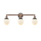 Beacon Bath Vanity Light shown in the Antique Copper finish with a Matte White shade