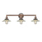 Halophane Bath Vanity Light shown in the Antique Copper finish with a Clear Halophane shade