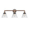Cone Bath Vanity Light shown in the Antique Copper finish with a Clear shade