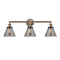 Cone Bath Vanity Light shown in the Antique Copper finish with a Plated Smoke shade