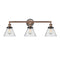 Cone Bath Vanity Light shown in the Antique Copper finish with a Seedy shade