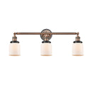 Bell Bath Vanity Light shown in the Antique Copper finish with a Matte White shade