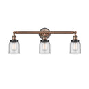 Bell Bath Vanity Light shown in the Antique Copper finish with a Clear shade