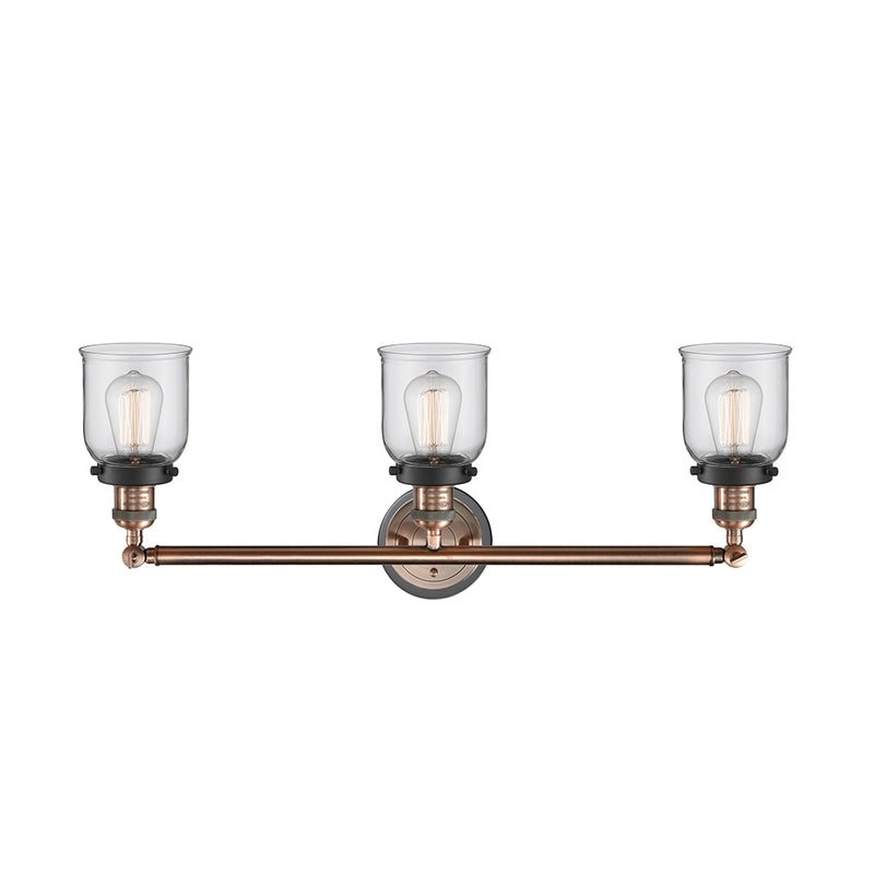Innovations Lighting Small Bell 3 Light Bath Vanity Light Part Of The Franklin Restoration Collection 205BP-ACBK-G52