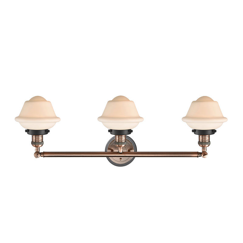 Innovations Lighting Small Oxford 3 Light Bath Vanity Light Part Of The Franklin Restoration Collection 205BP-ACBK-G531