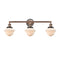 Oxford Bath Vanity Light shown in the Antique Copper finish with a Matte White shade