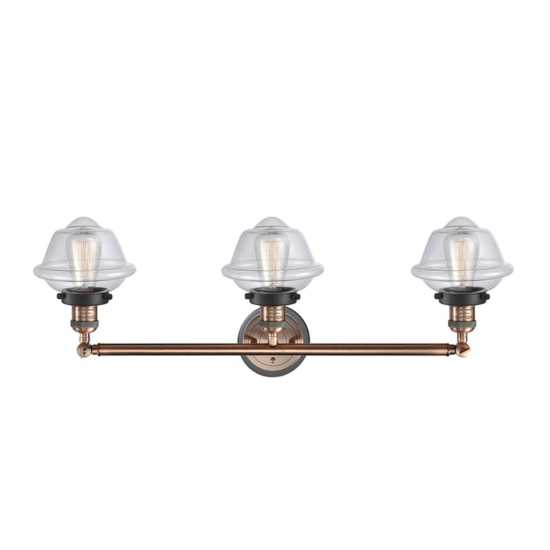 Innovations Lighting Small Oxford 3 Light Bath Vanity Light Part Of The Franklin Restoration Collection 205BP-ACBK-G532