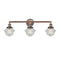 Oxford Bath Vanity Light shown in the Antique Copper finish with a Seedy shade
