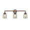 Bell Bath Vanity Light shown in the Antique Copper finish with a Silver Plated Mercury shade