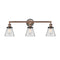 Cone Bath Vanity Light shown in the Antique Copper finish with a Clear shade