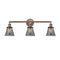 Cone Bath Vanity Light shown in the Antique Copper finish with a Plated Smoke shade