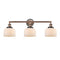 Bell Bath Vanity Light shown in the Antique Copper finish with a Matte White shade