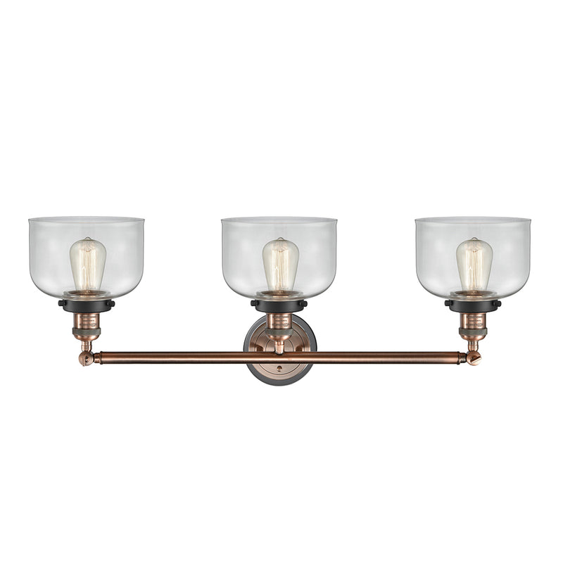 Innovations Lighting Large Bell 3 Light Bath Vanity Light Part Of The Franklin Restoration Collection 205BP-ACBK-G72