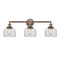 Bell Bath Vanity Light shown in the Antique Copper finish with a Clear shade