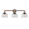 Bell Bath Vanity Light shown in the Antique Copper finish with a Seedy shade