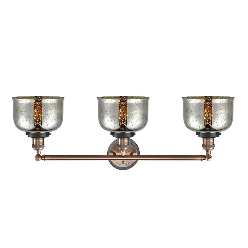 Innovations Lighting Large Bell 3 Light Bath Vanity Light Part Of The Franklin Restoration Collection 205BP-ACBK-G78