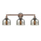 Bell Bath Vanity Light shown in the Antique Copper finish with a Silver Plated Mercury shade