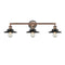 Railroad Bath Vanity Light shown in the Antique Copper finish with a Matte Black shade
