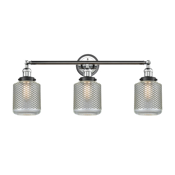 Stanton Bath Vanity Light shown in the Polished Chrome finish with a Clear Wire Mesh shade