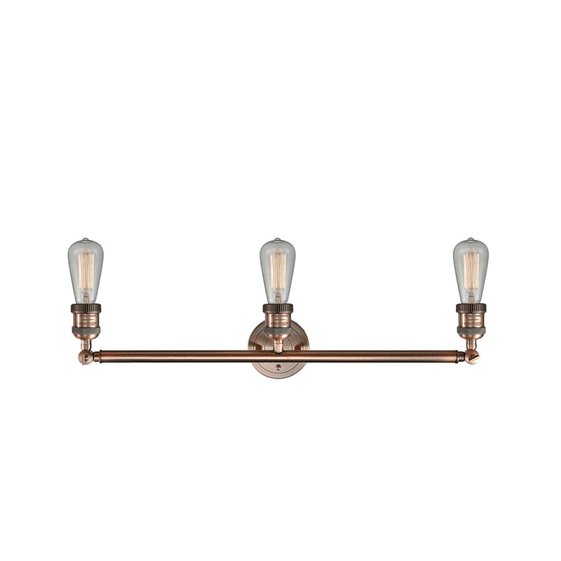 Innovations Lighting Bare Bulb 3 Light Bath Vanity Light Part Of The Franklin Restoration Collection 205-AC-LED