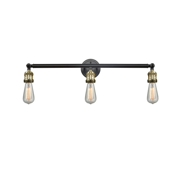 Bare Bulb Bath Vanity Light shown in the Black Antique Brass finish