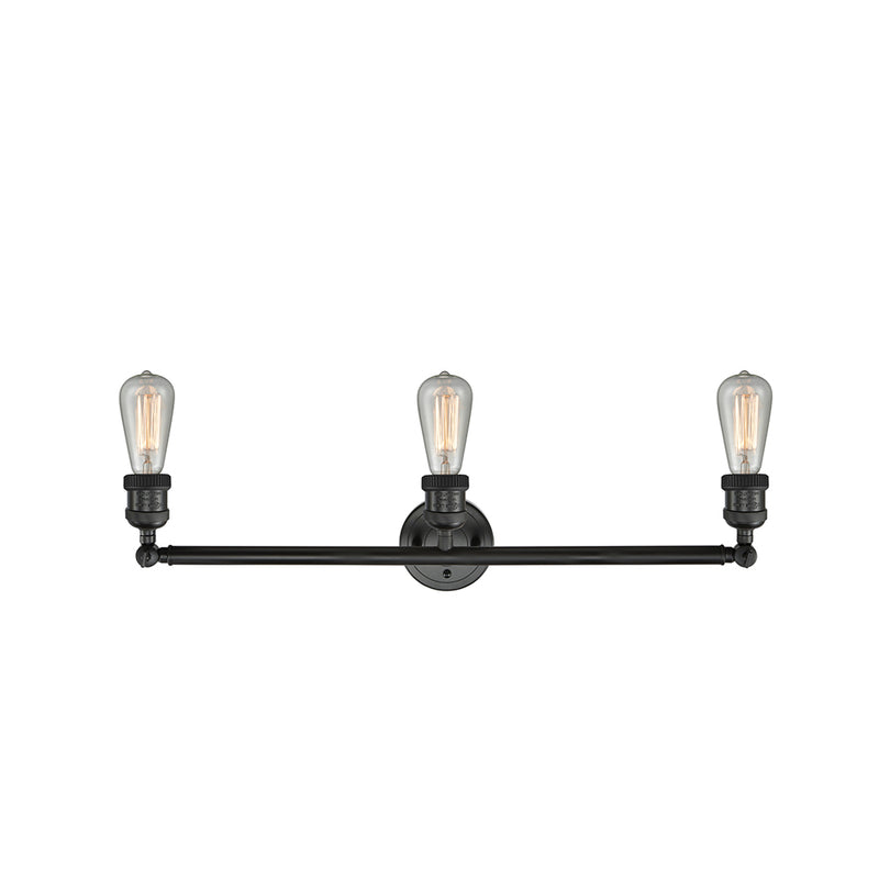 Innovations Lighting Bare Bulb 3 Light Bath Vanity Light Part Of The Franklin Restoration Collection 205-BK