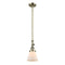 Cone Mini Pendant shown in the Antique Brass finish with a Matte White shade