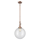 Beacon Mini Pendant shown in the Antique Copper finish with a Clear shade