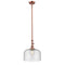 Bell Mini Pendant shown in the Antique Copper finish with a Seedy shade