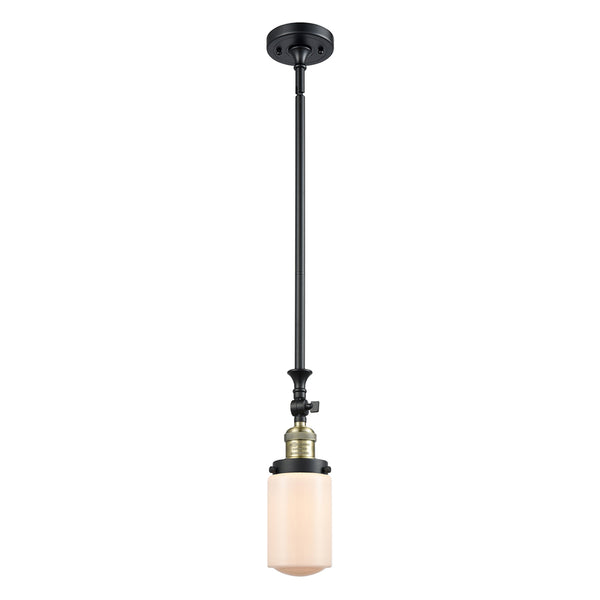 Dover Mini Pendant shown in the Black Antique Brass finish with a Matte White shade