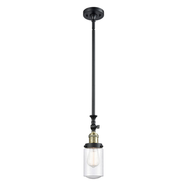 Dover Mini Pendant shown in the Black Antique Brass finish with a Seedy shade