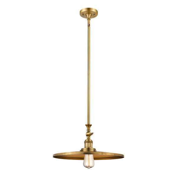 Appalachian Mini Pendant shown in the Brushed Brass finish with a Brushed Brass shade