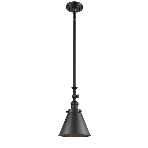 Appalachian Mini Pendant shown in the Matte Black finish with a Matte Black shade