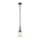 Cone Mini Pendant shown in the Oil Rubbed Bronze finish with a Matte White shade