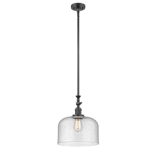 Bell Mini Pendant shown in the Oil Rubbed Bronze finish with a Seedy shade